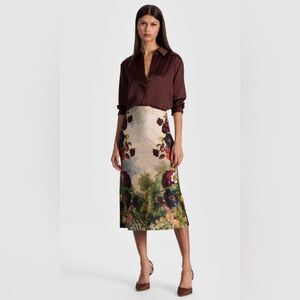 ALICE AND OLIVIA MAEVE SLIP SKIRT Color Forbidden Forest Size 2